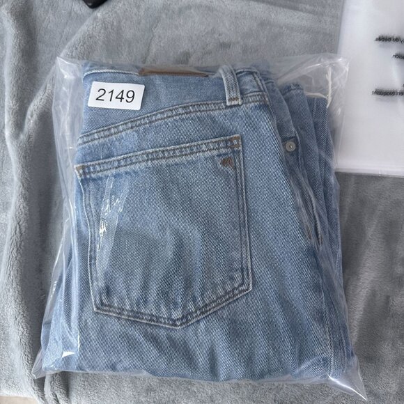 Madewell Baggy Jeans Straight Leg Womens Size 25 Distressed High Rise Blue - Picture 12 of 12